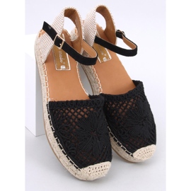 Premat Sandalias alpargatas caladas negras negro 5