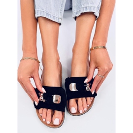 Loups Pantuflas de corcho negras con osito negro 4