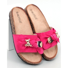 Pantuflas Loups de corcho fucsia con osito rosado 5