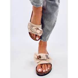 Loups Pantuflas de corcho beige con osito 1