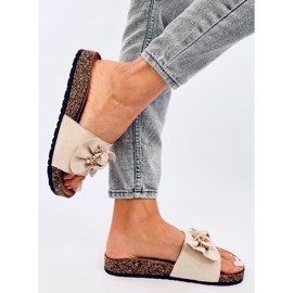 Loups Pantuflas de corcho beige con osito 4