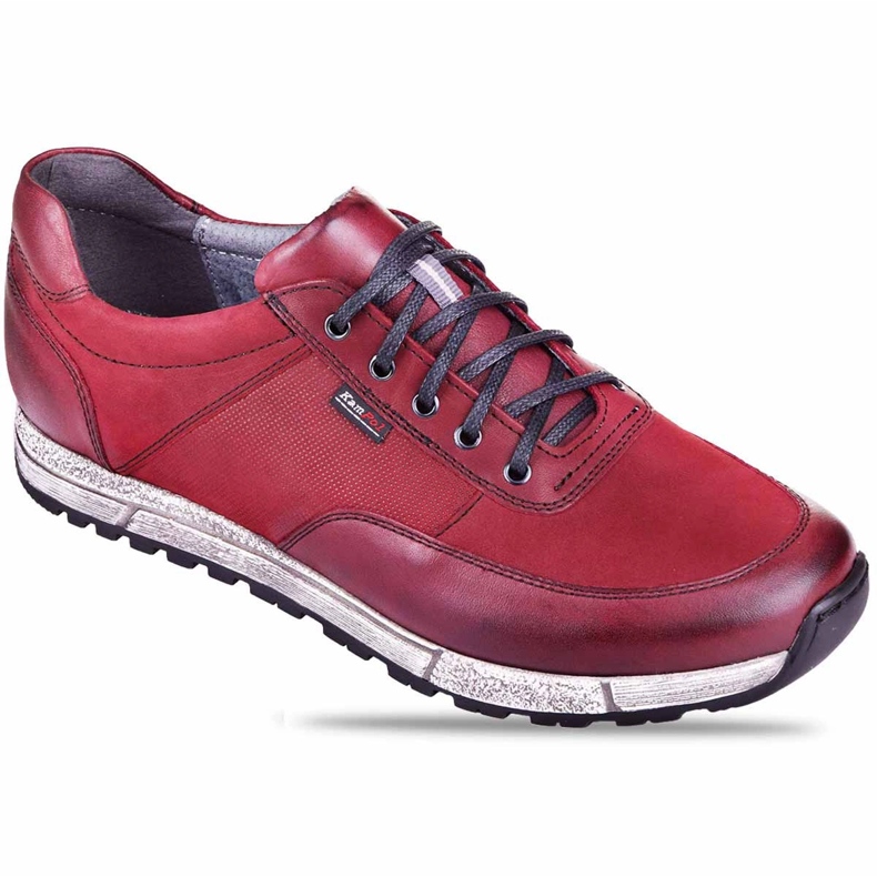 Kampol Zapatos casual hombre piel 31/34 granate rojo 6