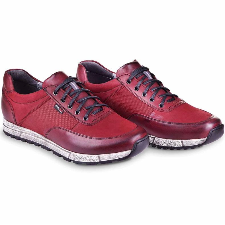 Kampol Zapatos casual hombre piel 31/34 granate rojo 1