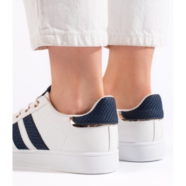 Zapatillas blancas con cordones para mujer. blanco 4