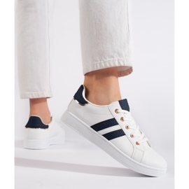 Zapatillas blancas con cordones para mujer. blanco 3
