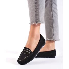 Mocasines mujer ante negro 1