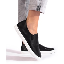 Zapatillas slip-on caladas, negro 1