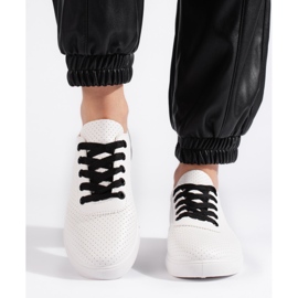Deportivas mujer caladas blancas y negras blanco 1