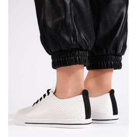 Deportivas mujer caladas blancas y negras blanco 4
