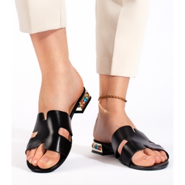 Chanclas planas de mujer negras negro 1 Chanclas planas de mujer negras negro 1