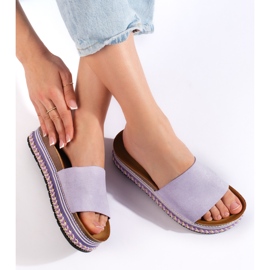 Chanclas de plataforma mujer moradas violeta 2