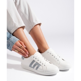 Deportivas blancas y azules de mujer blanco 2