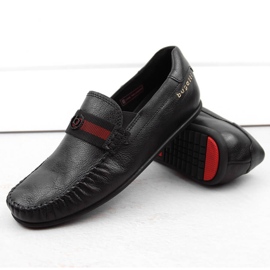 Zapatos de hombre cómodos de piel, mocasines negros, Bugatti NN153216 2