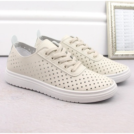 Deportivas mujer caladas beige Sabatina 0819 5