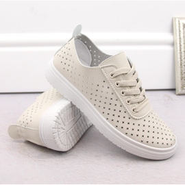 Deportivas mujer caladas beige Sabatina 0819 6