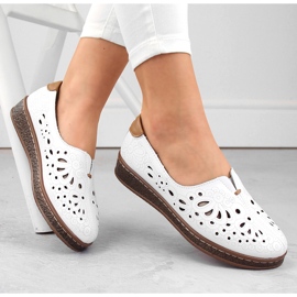 Zapato slip-on mujer piel calado blanco Artiker 54C1438 1