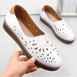 Zapato slip-on mujer piel calado blanco Artiker 54C1438 4
