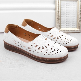Zapato slip-on mujer piel calado blanco Artiker 54C1438 5