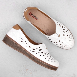 Zapato slip-on mujer piel calado blanco Artiker 54C1438 7
