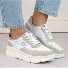 Deportivas mujer piel beige Filippo DP6108 blanco 3
