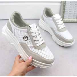 Deportivas mujer piel beige Filippo DP6108 blanco 4