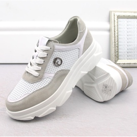 Deportivas mujer piel beige Filippo DP6108 blanco 6