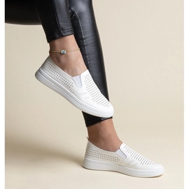 Zapatillas slip-on caladas blancas de Dafina blanco 1