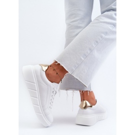 Deportivas Mujer de Piel con Plataforma, Blanco Danida 5