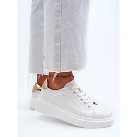 Deportivas Mujer de Piel con Plataforma, Blanco Danida 6