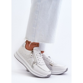 Deportivas Mujer de Piel con Plataforma Blanco Ligustra 3