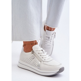 Deportivas Mujer de Piel con Plataforma Blanco Ligustra 5
