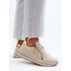 Deportivas Mujer de Piel con Plataforma Ligustra Beige 6