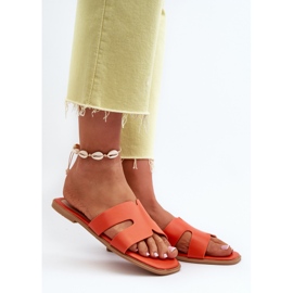 Chanclas Planas De Mujer Con Aberturas Naranja Fiviama 2