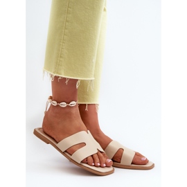 Chanclas Planas De Mujer Con Aberturas Beige Fiviama 2
