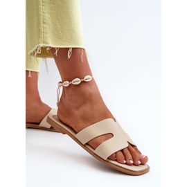 Chanclas Planas De Mujer Con Aberturas Beige Fiviama 5