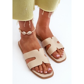 Chanclas Planas De Mujer Con Aberturas Beige Fiviama 6