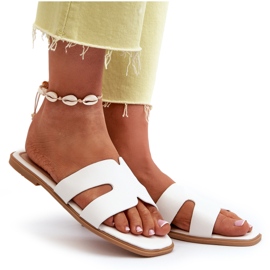 Chanclas Planas De Mujer Con Aberturas Blanco Fiviama 7