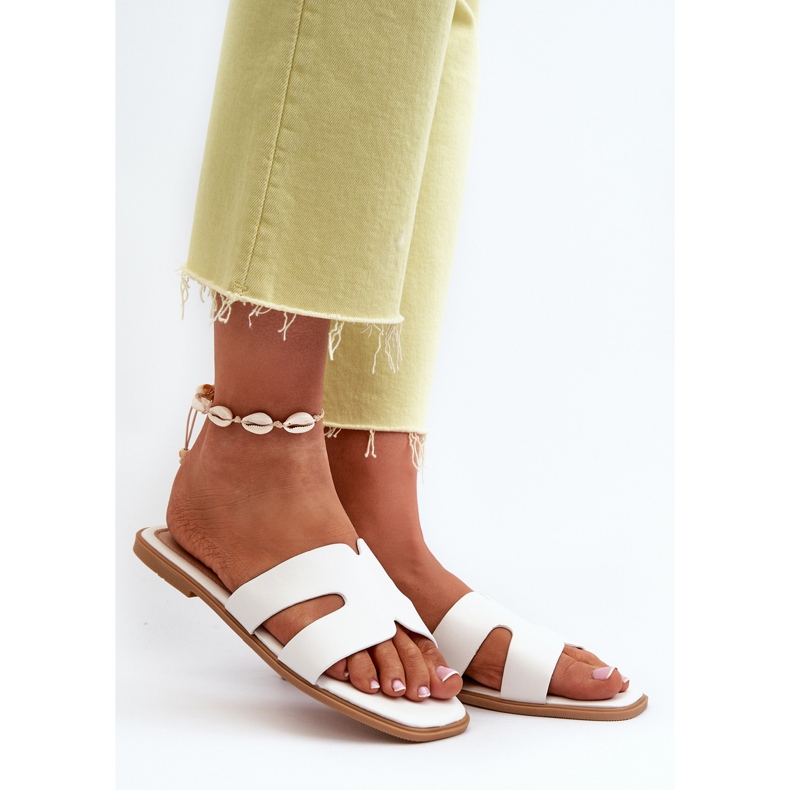 Chanclas Planas De Mujer Con Aberturas Blanco Fiviama 2 Chanclas Planas De Mujer Con Aberturas Blanco Fiviama 2