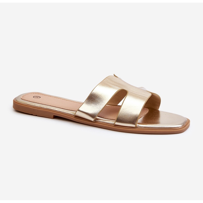 Chanclas Planas de Mujer con Aberturas Dorado Fiviama 1