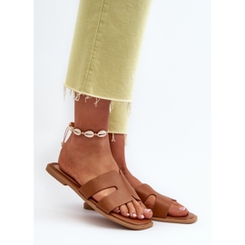 Chanclas Planas de Mujer con Aberturas, Marrón, Fiviama 2