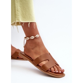 Chanclas Planas de Mujer con Aberturas, Marrón, Fiviama 4