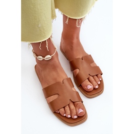 Chanclas Planas de Mujer con Aberturas, Marrón, Fiviama 5