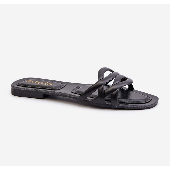 Chanclas Mujer Piel Ecológica Tacón Plano, Negro, Moldela 1