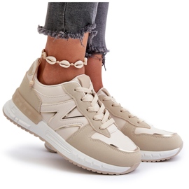 Zapatillas Deportivas de Mujer Beige Confeccionadas en Piel Ecológica Kaimans 8