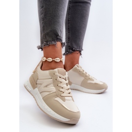 Zapatillas Deportivas de Mujer Beige Confeccionadas en Piel Ecológica Kaimans 3
