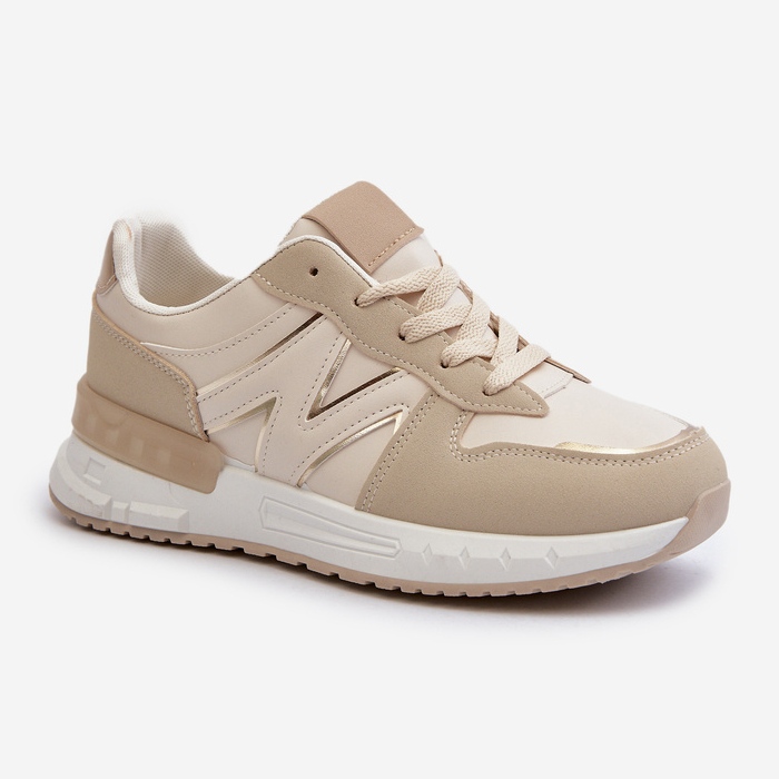 Zapatillas Deportivas de Mujer Beige Confeccionadas en Piel Ecológica Kaimans 1