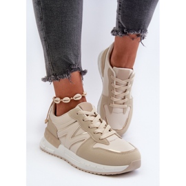 Zapatillas Deportivas de Mujer Beige Confeccionadas en Piel Ecológica Kaimans 4