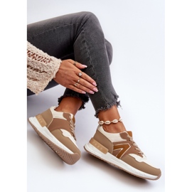 Zapatillas Deportivas De Mujer Confeccionadas En Piel Ecológica, Marrón Vinelli 1