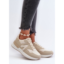 Zapatillas Deportivas De Mujer Confeccionadas En Piel Ecológica, Beige Vinelli 2