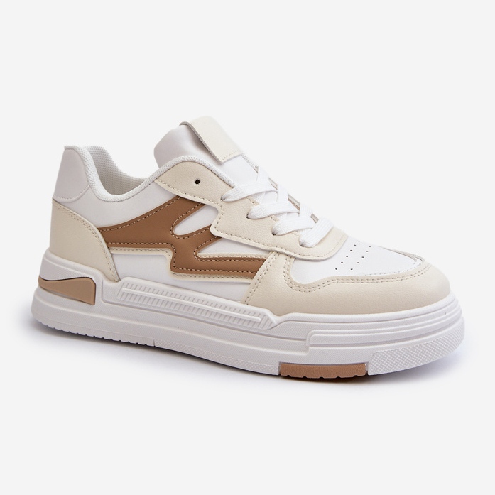 Zapatillas Deportivas De Mujer Con Plataforma En Piel Ecológica, Beige Lynnette 1